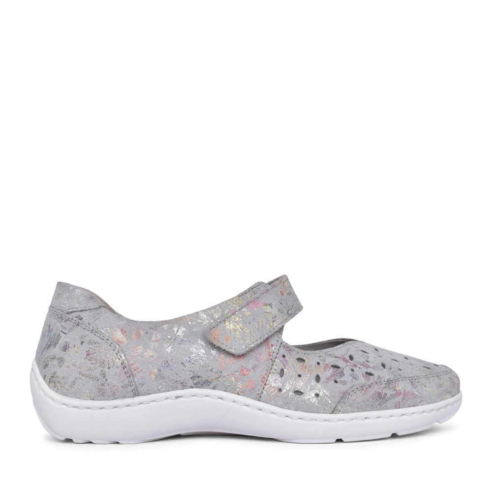 Ladies Henni 496325 H-fit Velcro Shoe In Grey