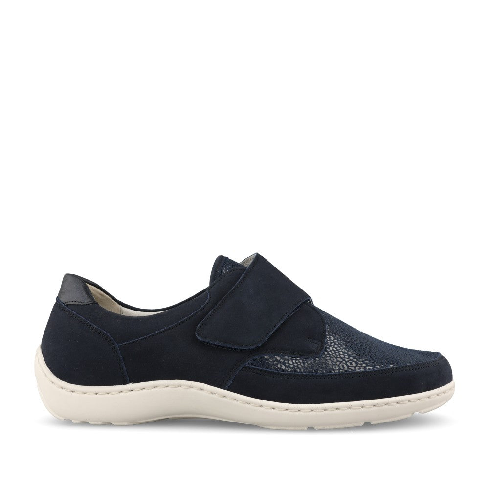 Ladies 496h31 Henni Black H-fit Shoe In Navy