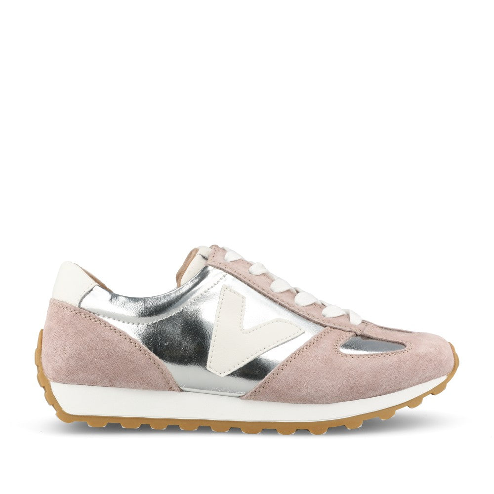 Ladies Seventy Two Laced Trainer In Silver