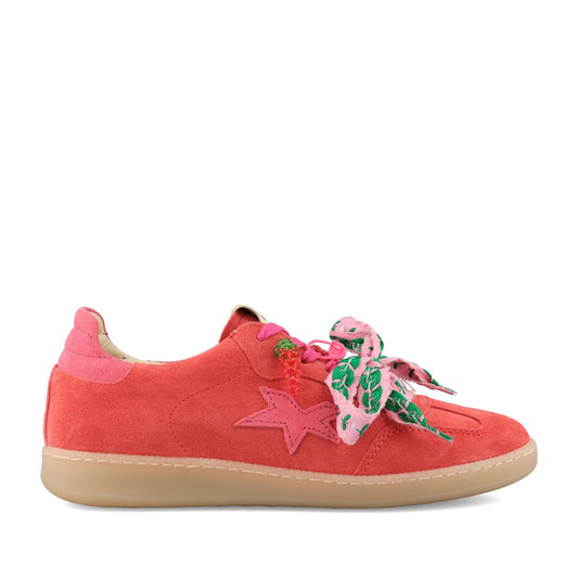 Ladies 525acc-r122 Laced Trainer In Red