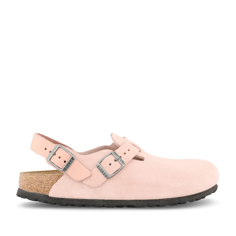 Ladies 1034636 Tokio Suede Leather Clog In Light Pink