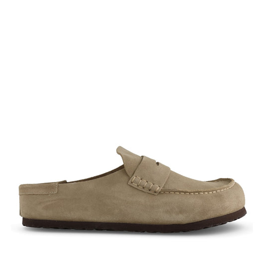 Mens 1029675 Naples Suede Leather Clog In Taupe