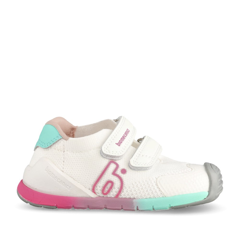 Girls 262137-b304 Double Velcro Shoe In White