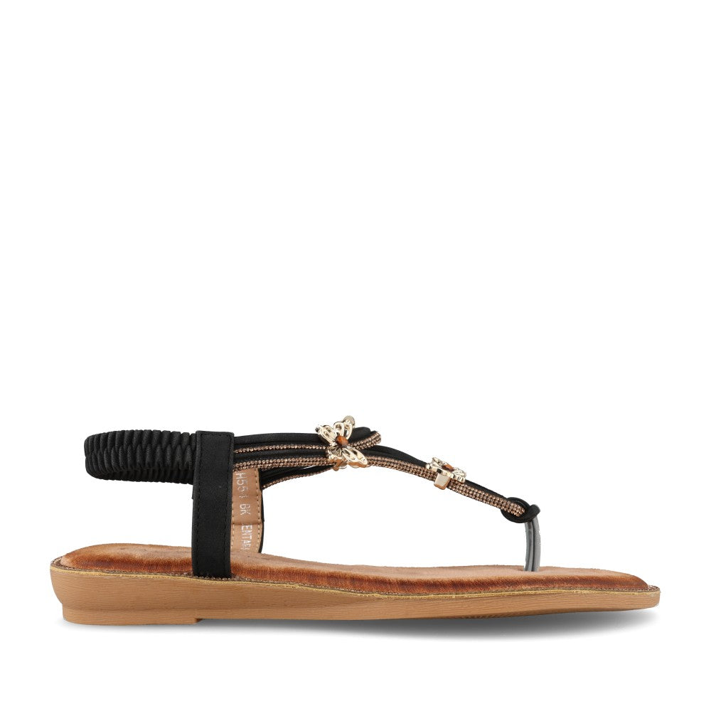 Ladies Jlh554 Zentara Toe Post Sandal In Black