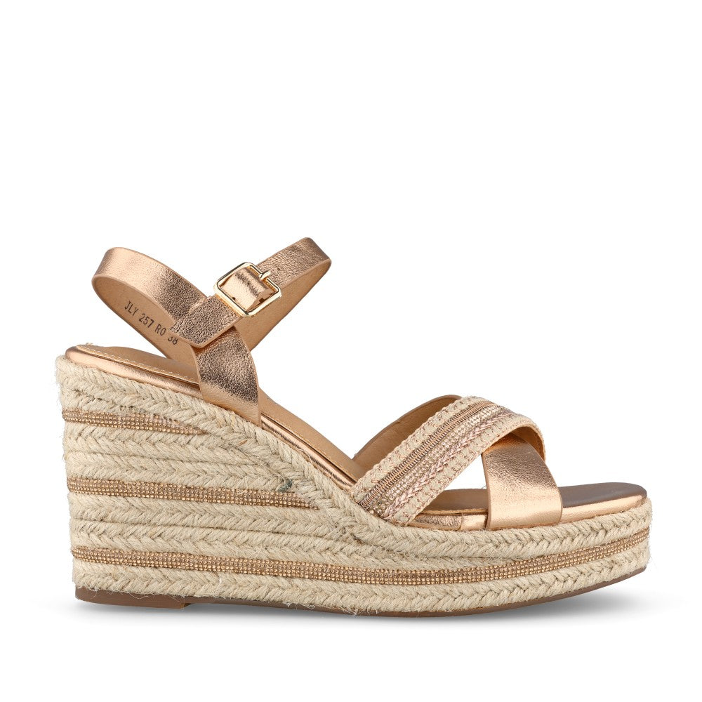 Ladies Ella Jly257 Wedge Sandal In Rose Gold