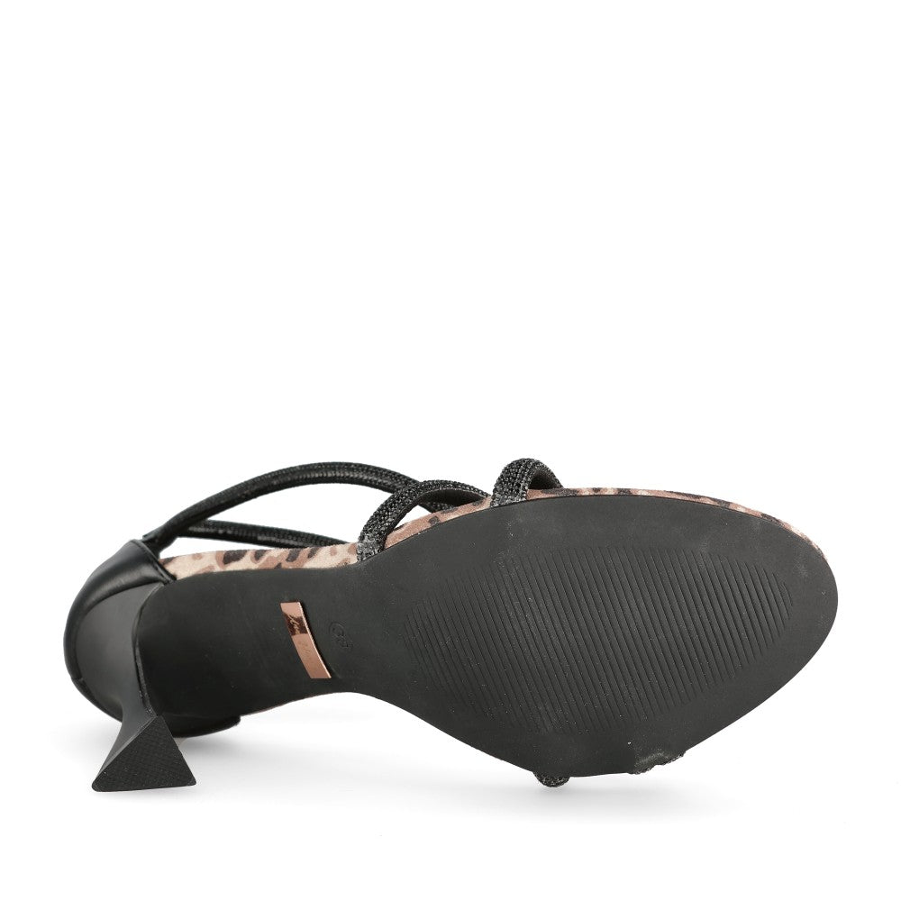 Ladies Centerfold High Heel Sandal In Black