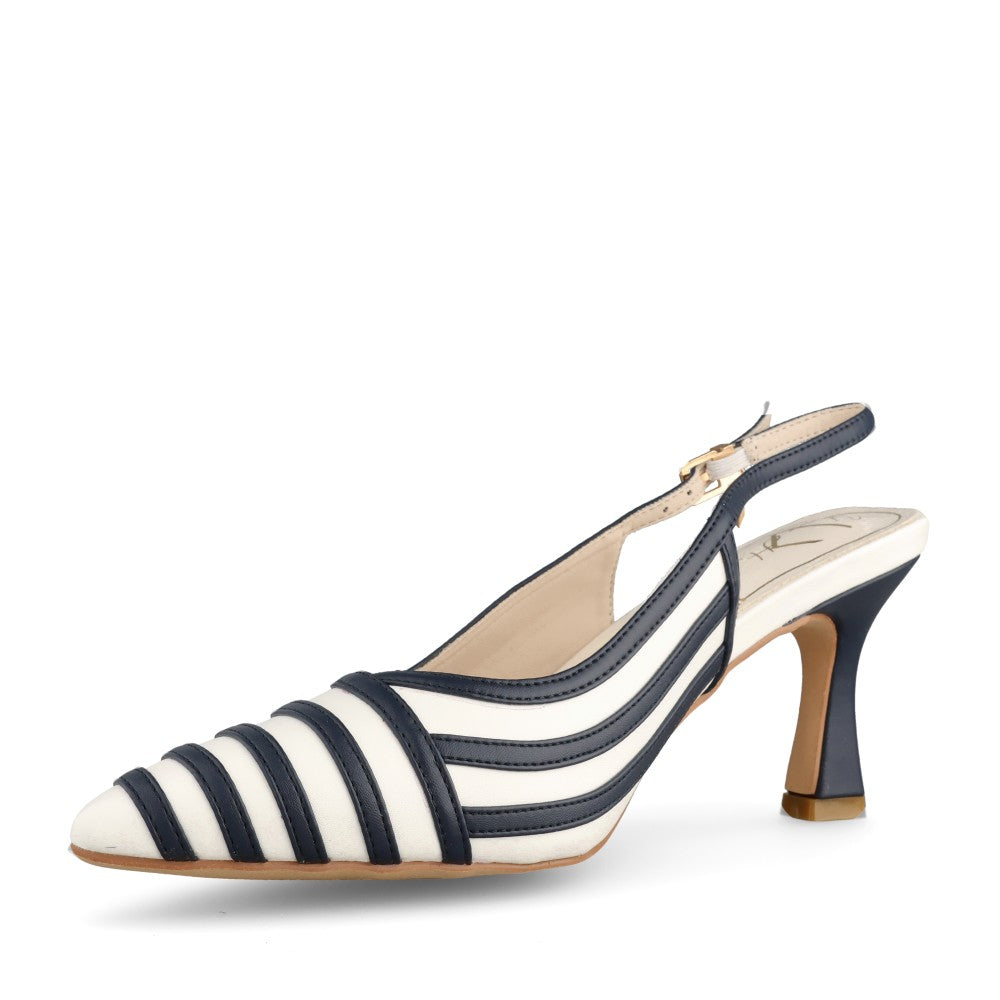 Ladies Holiday Road Medium Heel Slingback Shoe In Navy