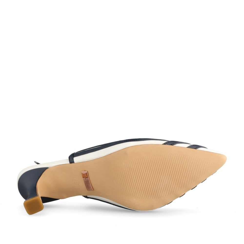 Ladies Holiday Road Medium Heel Slingback Shoe In Navy