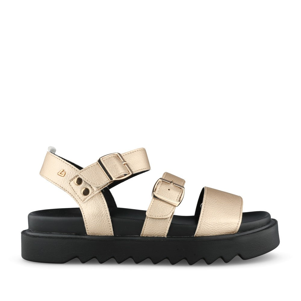 Ladies Dreams Platform Sandal In Gold