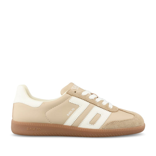 Ladies Cloud D26-01 Laced Trainer In Beige