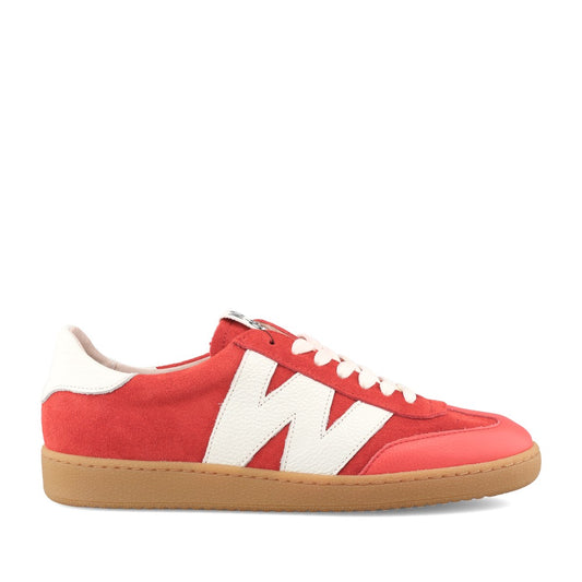 Ladies Ap-2001 Laced Trainer In Red
