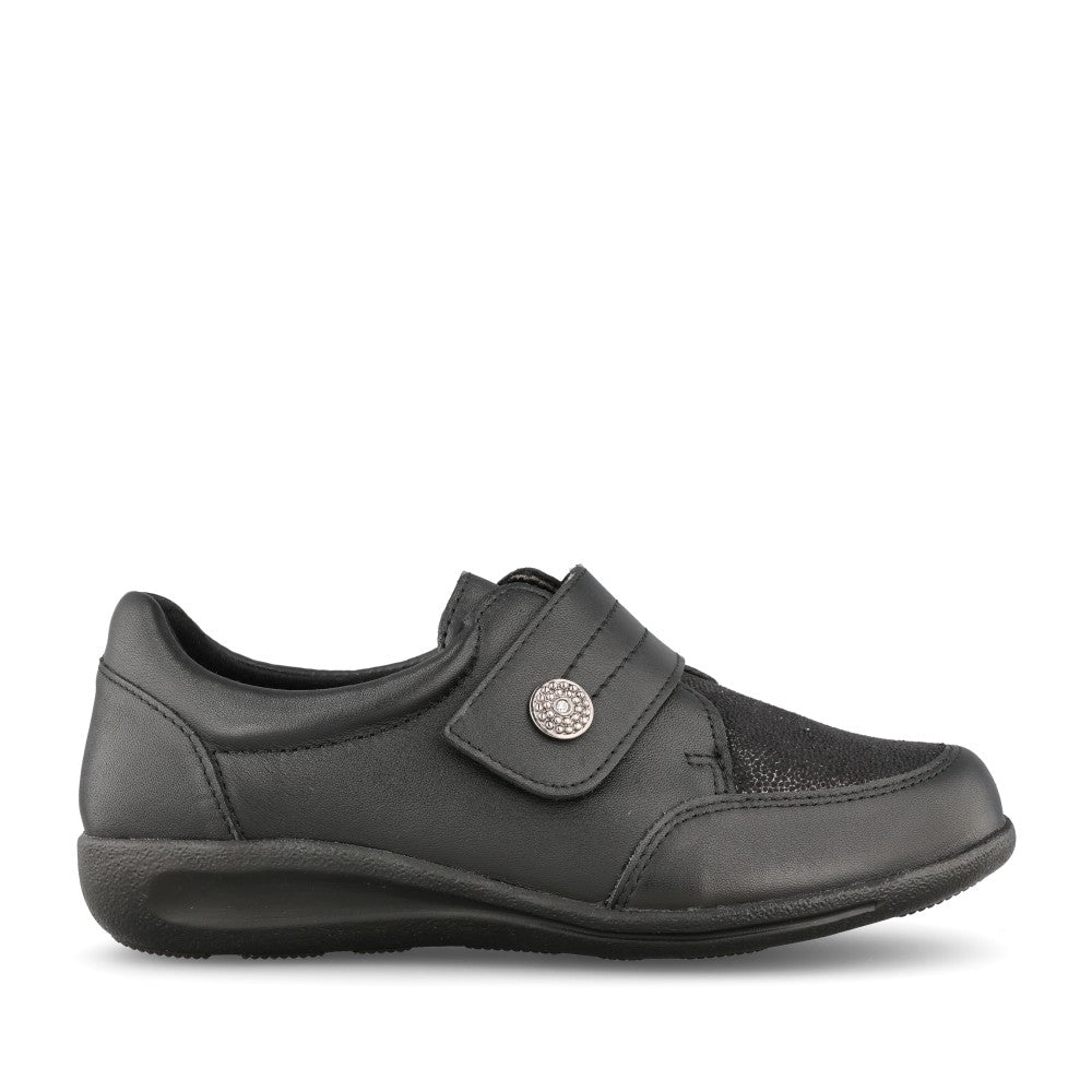 Ladies Ember 68205a 2v Velcro Shoe In Blk Leather