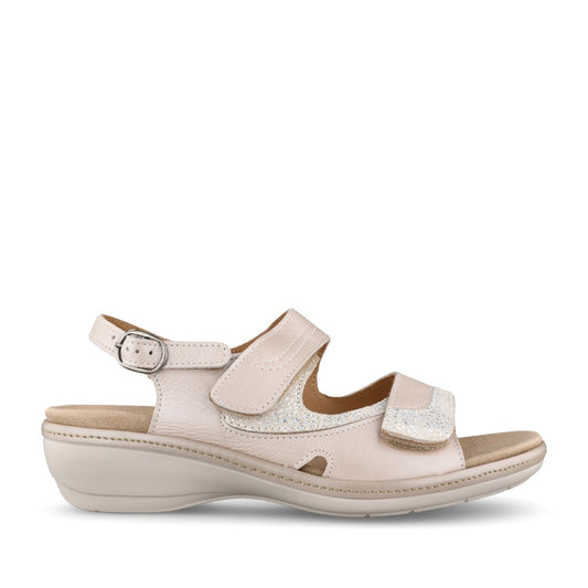 Ladies 75417h Comfrey 2v Velcro Sandal In Beige