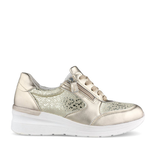 Ladies 75159g Cockatoo  Laced Trainer In Gold