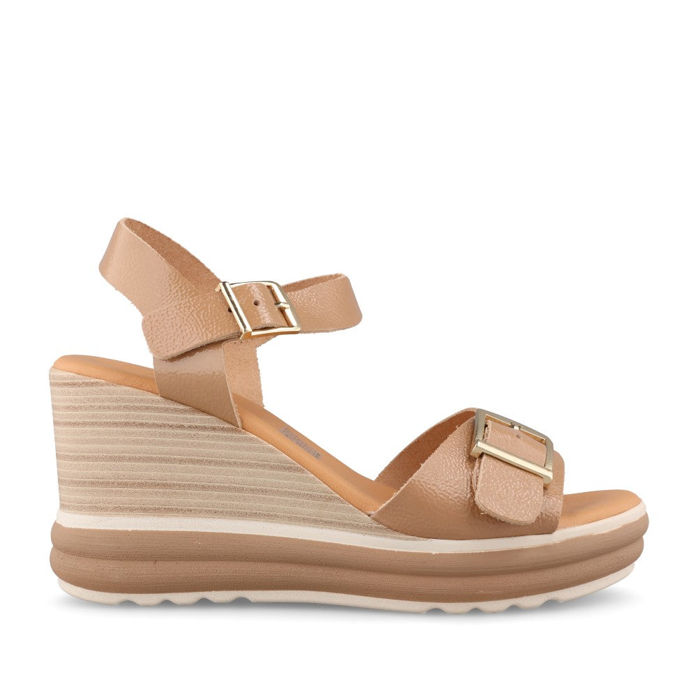 Ladies 6003 Wedge Sandal In Taupe