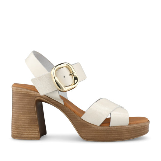 Ladies 5644 High Heel Sandal In Cream
