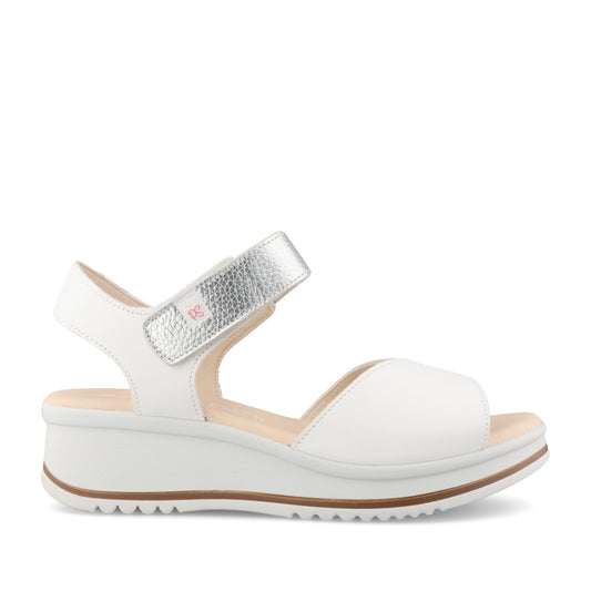 Ladies 11150 Velcro Sandal In White