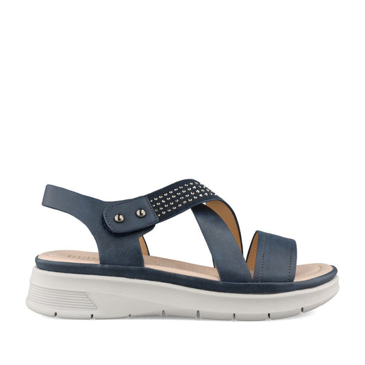 Ladies 161-16a Velcro Sandal In Navy
