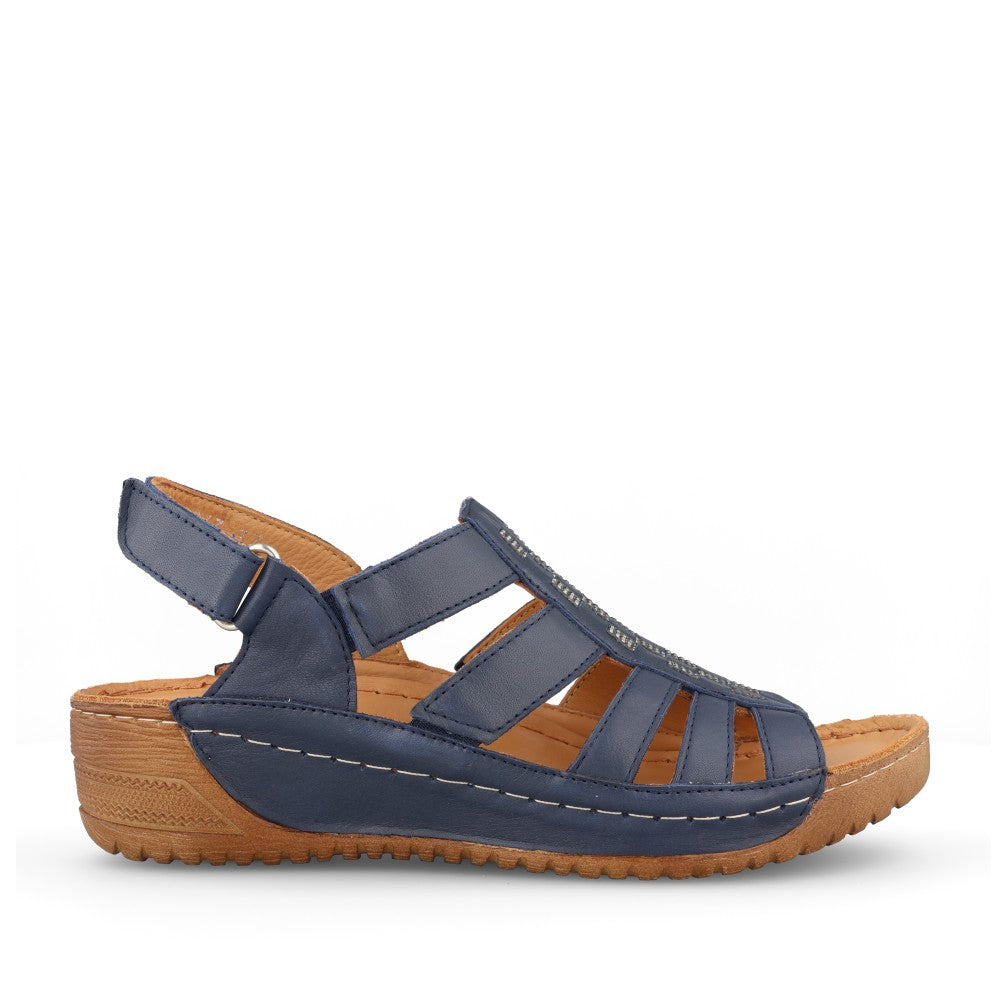 Ladies A8263 Edith Sandal In Navy