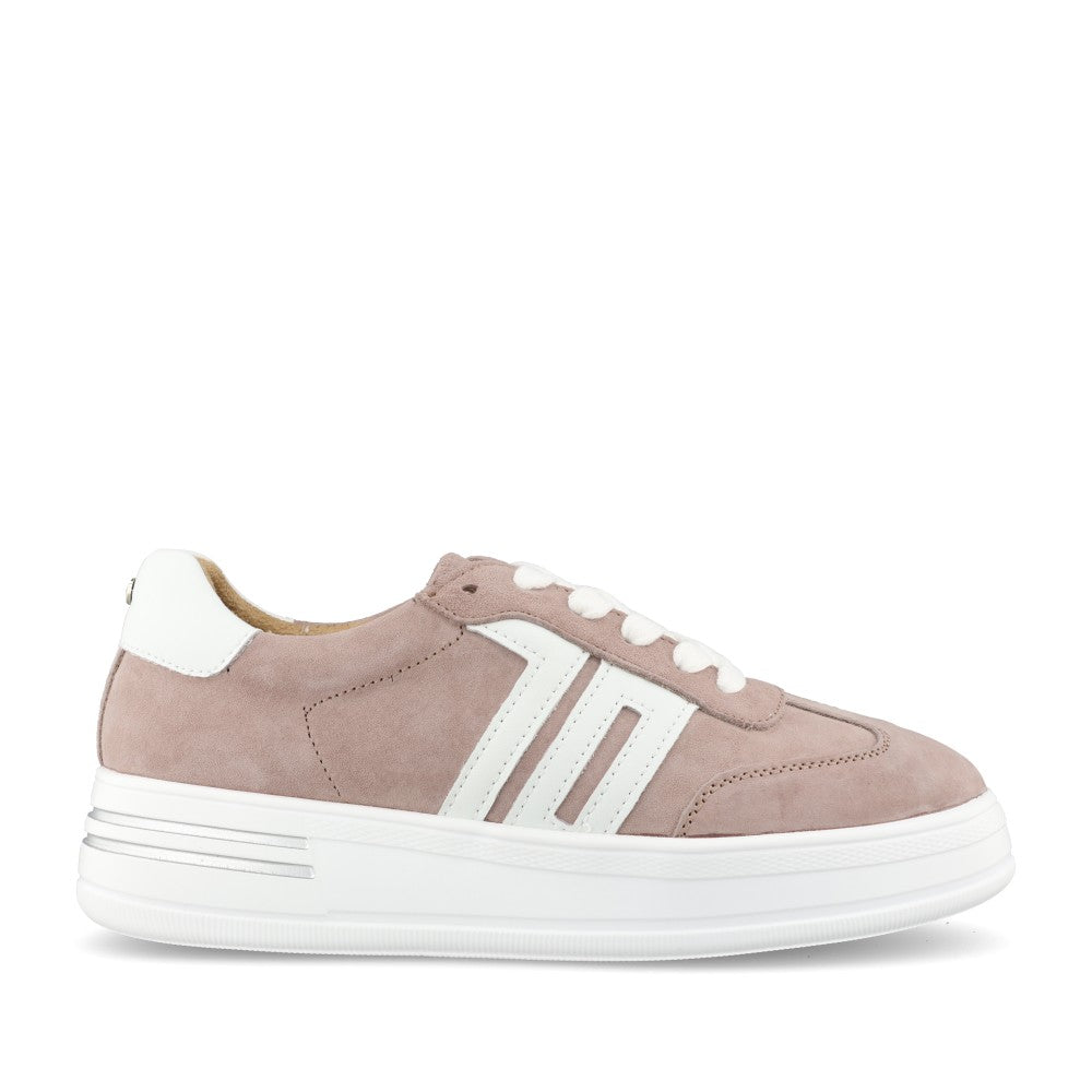 Ladies Sarno Laced Trainer In Mauve