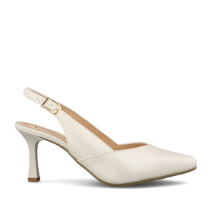 Ladies 4009 G-fit Medium Heel Court Shoe In Pearl