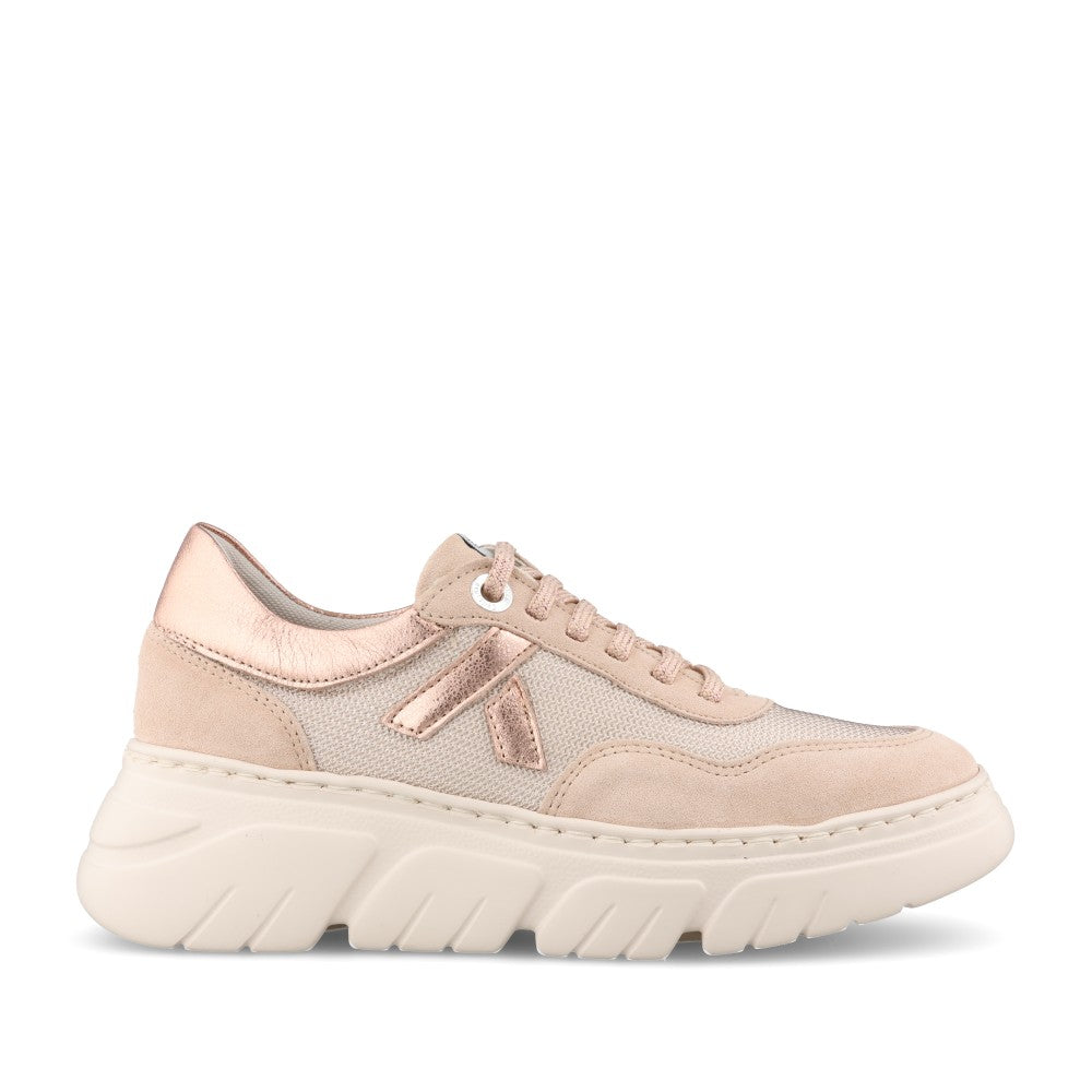 Ladies 51816 Laced Trainer In Rose Gold