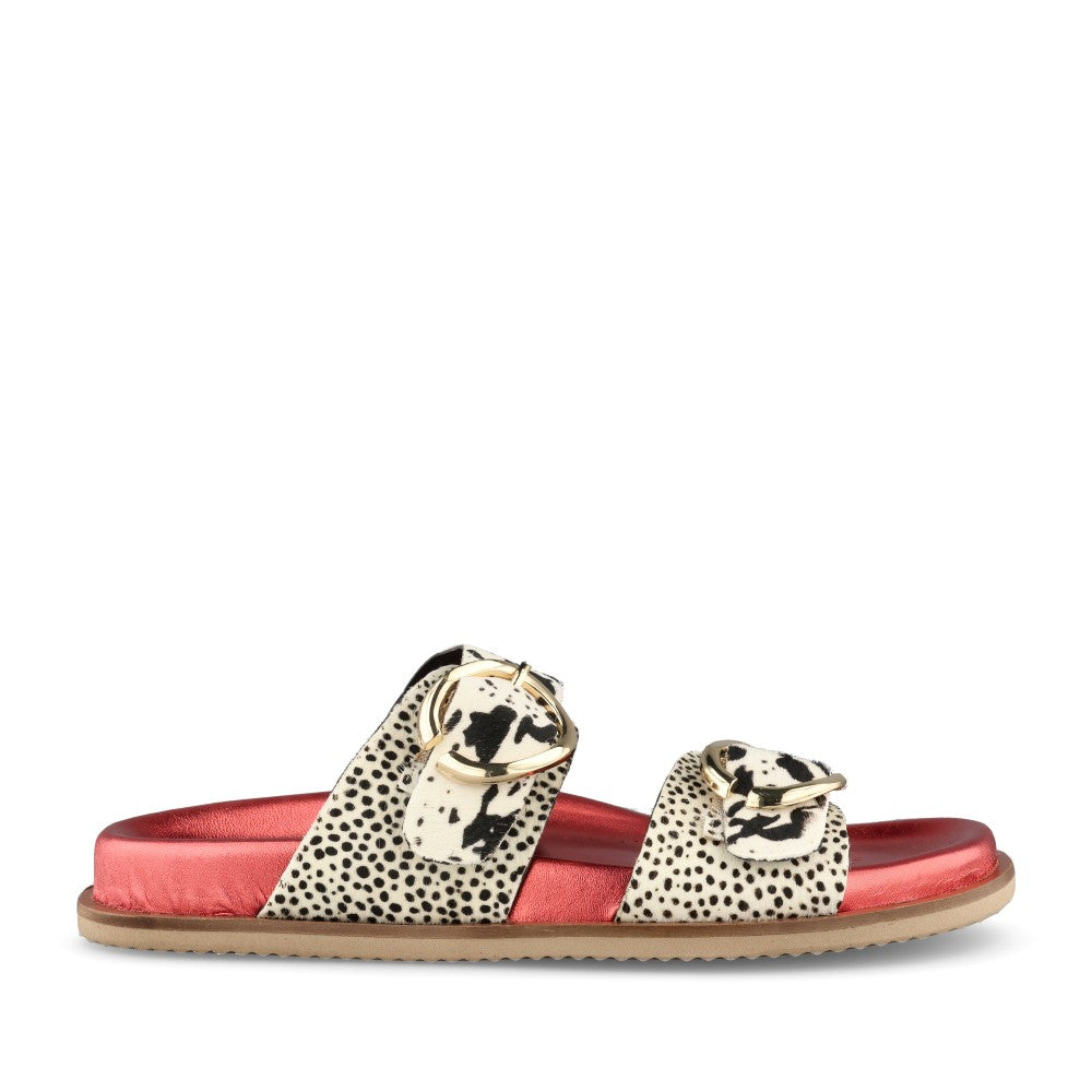 Ladies 78025 Carney Double Strap Slider In Red