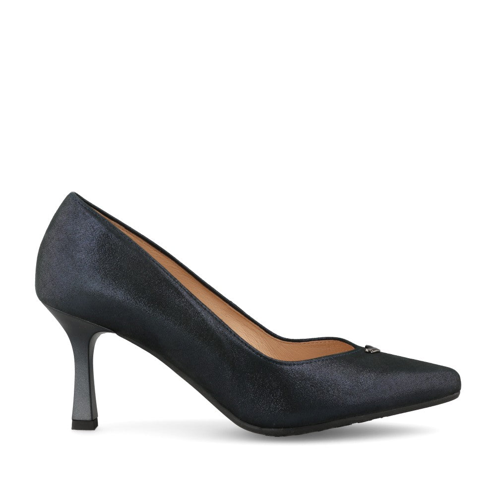 Ladies 6543 Shimmer G-fit Medium Heel Court Shoe In Navy