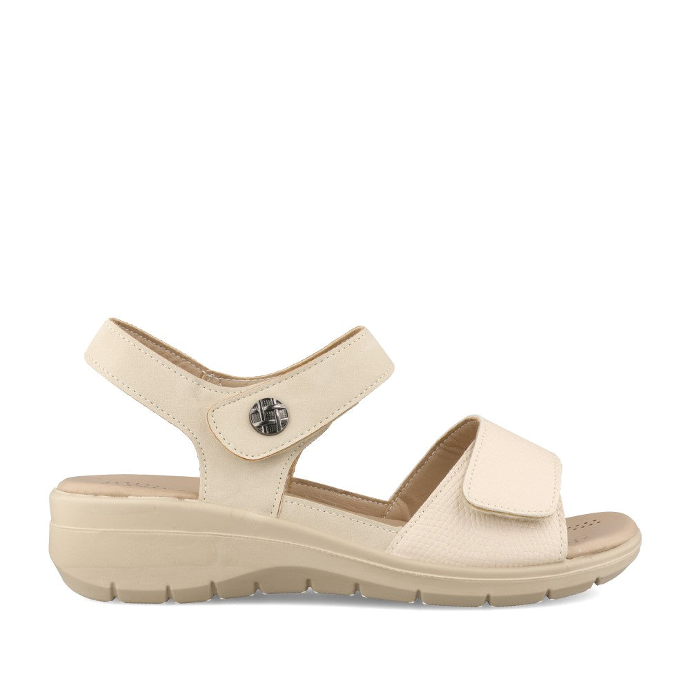 Ladies Cordelia Velcro Sandal In Cream