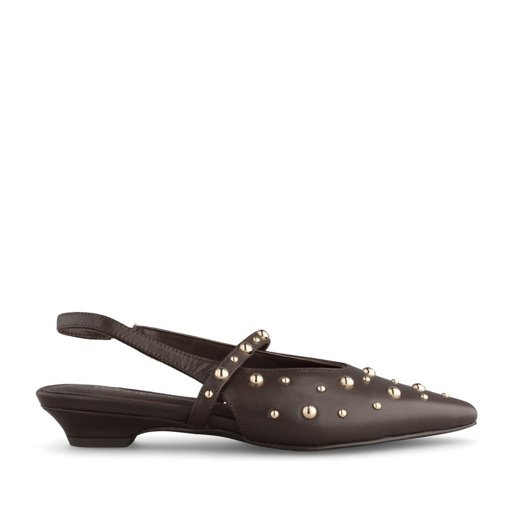 Ladies Togo Sling Back Shoe In Brown