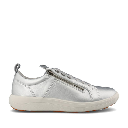 Ladies Talia Laced Trainer In Silver