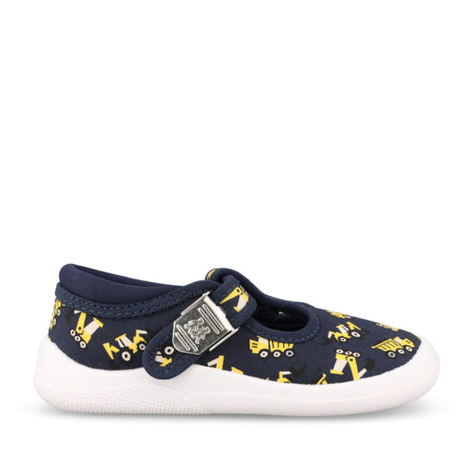 Boys Wriggle Navy Digger Canvas Shoe In Navy
