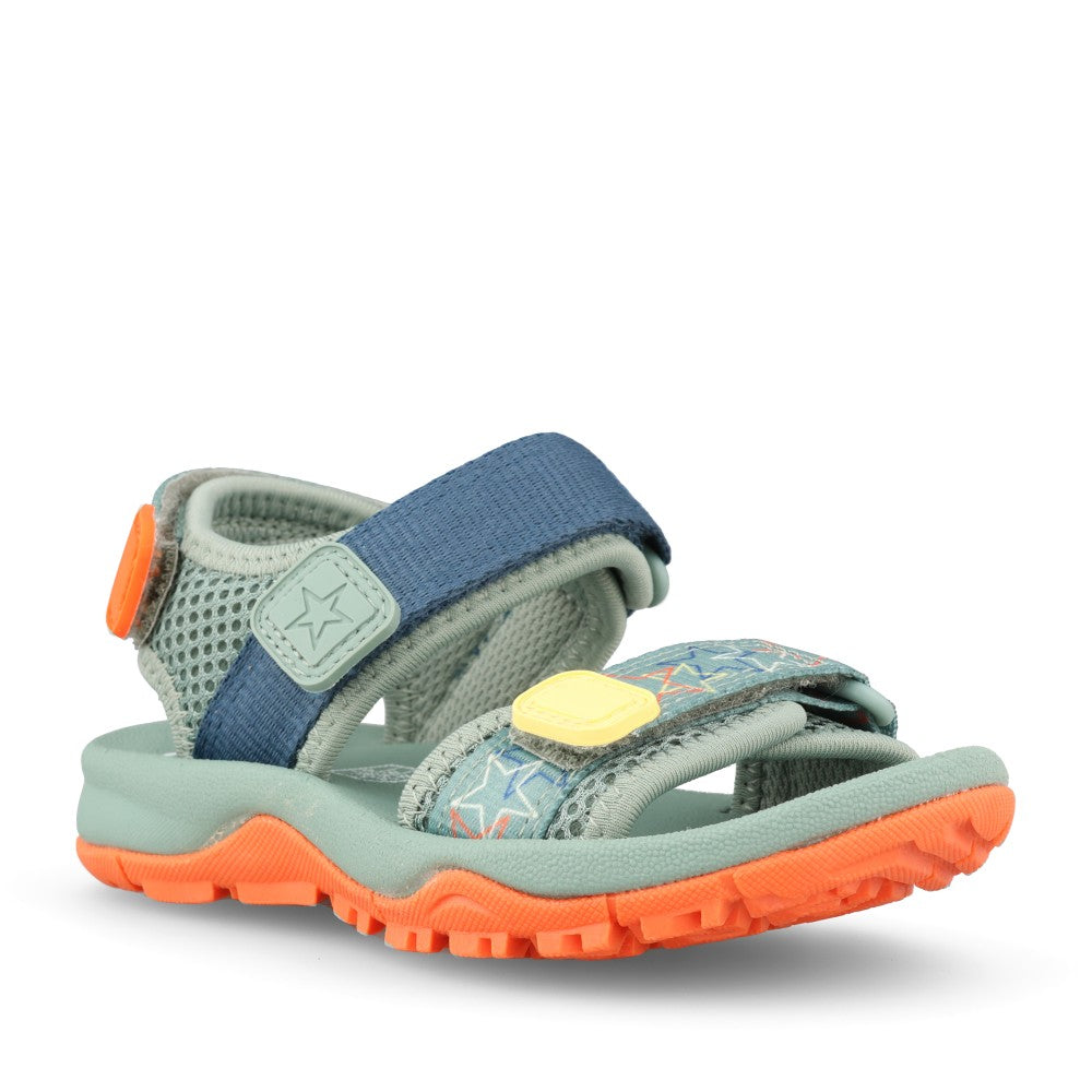 Boys Wharf Tide Green Velcro Sandal In Kids G Fit