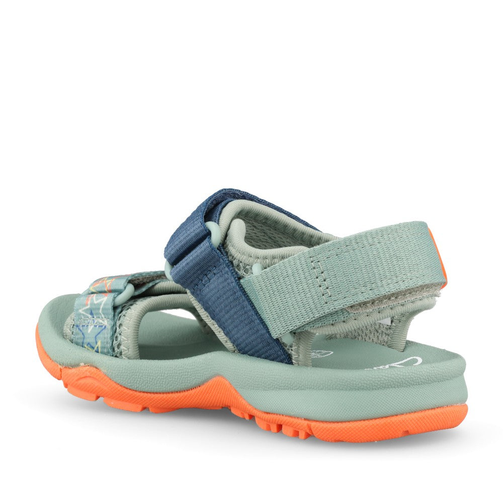 Boys Wharf Tide Green Velcro Sandal In Kids G Fit