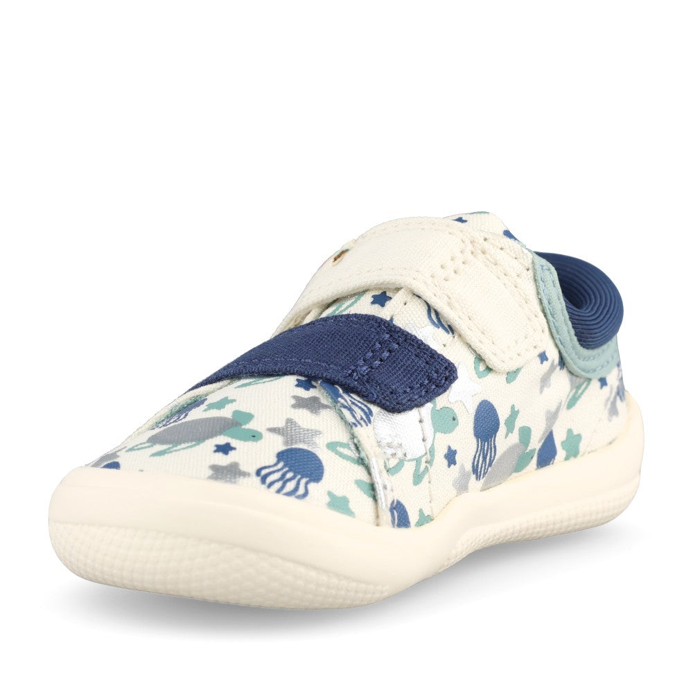 Unisex Briley Fly Blue Combi Canvas Shoe In Kids G Fit