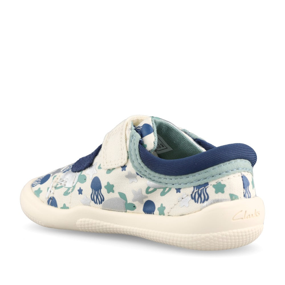 Unisex Briley Fly Blue Combi Canvas Shoe In Kids G Fit