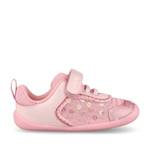Girls Roamer Gleam Pink Velcro Shoe In Kids F Fit
