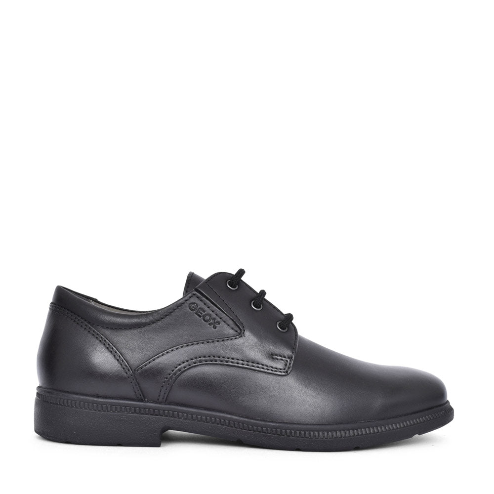 Geox Boys J04D1C Jr Federico Laced Shoe in Black Leather