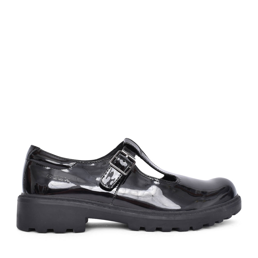 Girls J8420e Casey Leather Shoe In Blk Patent