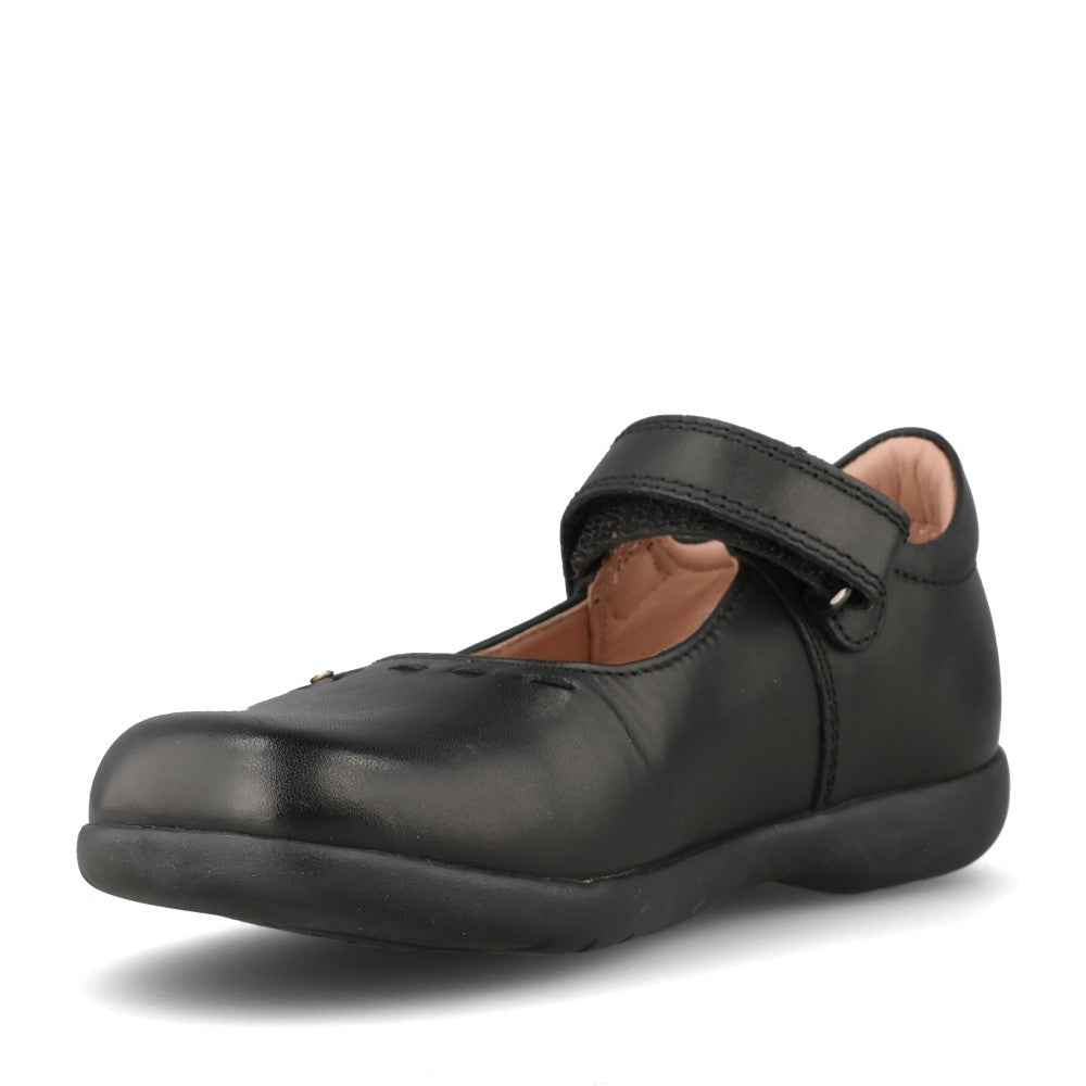 Girls J36fha Naimara Velcro Shoe In Blk Leather
