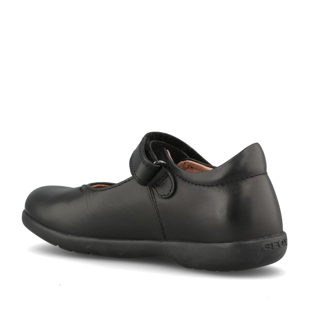 Girls J36fha Naimara Velcro Shoe In Blk Leather