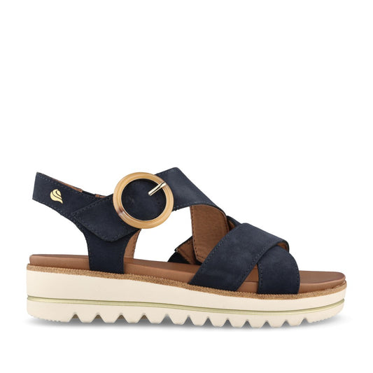 Ladies 8-28272 Wedge Sandal In Navy