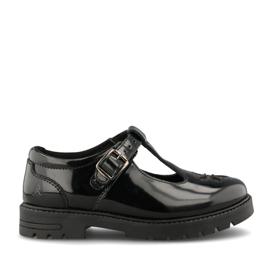 Girls Fiona Laced Shoe In Blk Patent