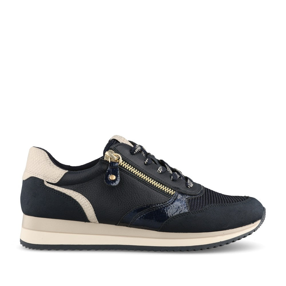 Ladies 8-23774 Laced Trainer In Navy