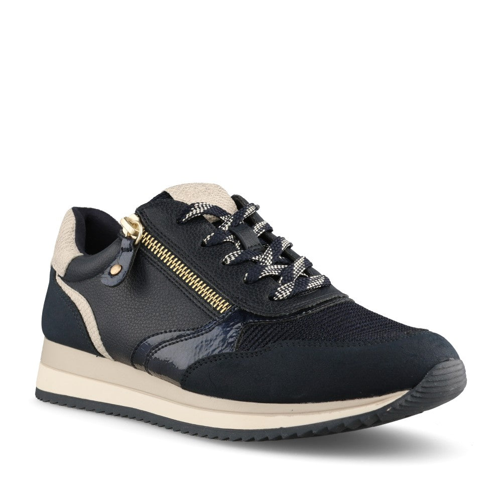 Ladies 8-23774 Laced Trainer In Navy