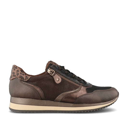 Ladies 8-23774 Laced Trainer In Mocha