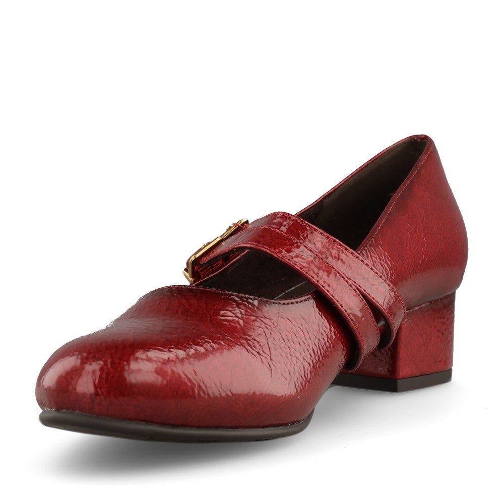 Ladies 8-24366 Mid Heel Mary Jane Shoe In Red