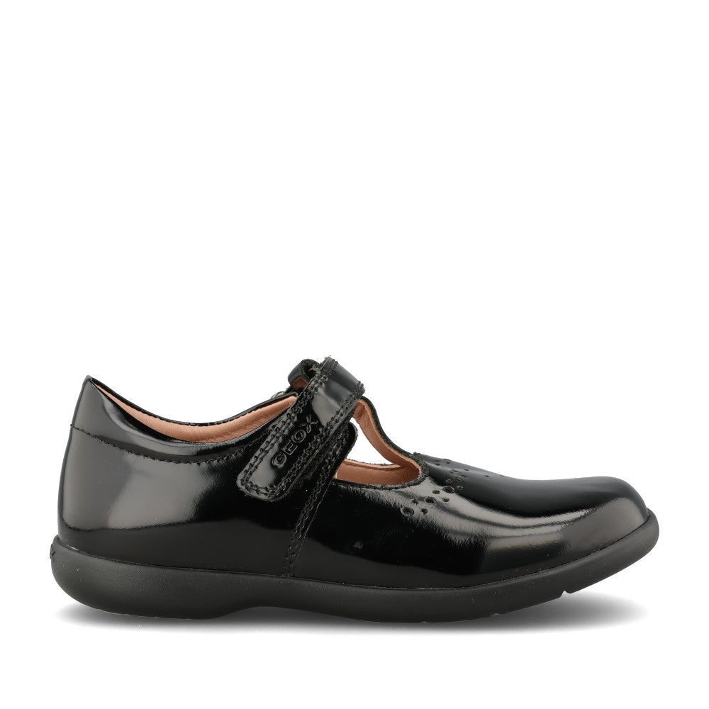 Girls J36fha Naimara Velcro Shoe In Blk Patent