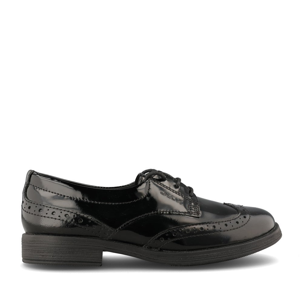 Girls J6649d Agata Laced Shoe In Blk Patent