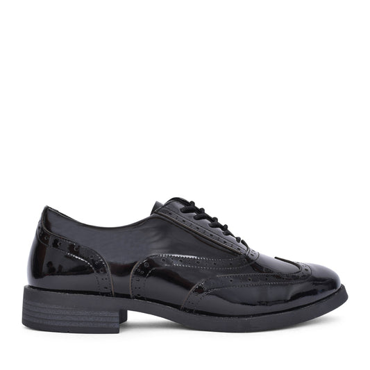 Girls Swarthmore Laced Brogue In Blk Patent